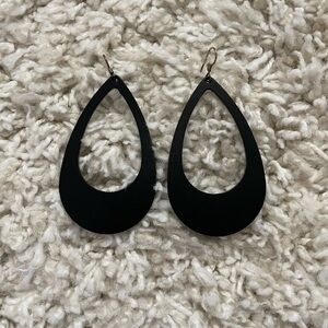 Nickel & Suede Elegant Teardrop Earrings